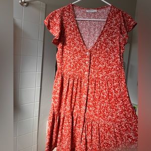 Red floral sundress